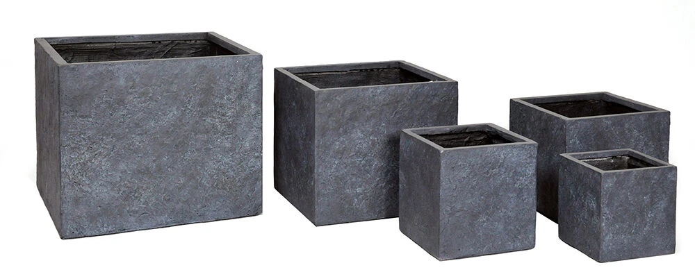 Plantenbak Arizona Cubi - L23 X B23 X H23cm - Donkergrijs 5 Plantenbak Arizona Cubi - L23 X B23 X H23cm - Donkergrijs - Afbeelding 3