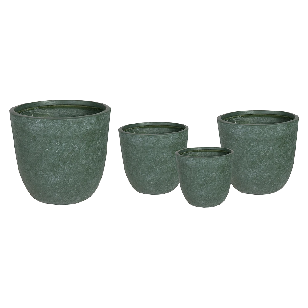 Bloempot Arizona Egg Cypress Wash - D25 X H25cm - Groen 4 Bloempot Arizona Egg Cypress Wash - D25 X H25cm - Groen - Afbeelding 2