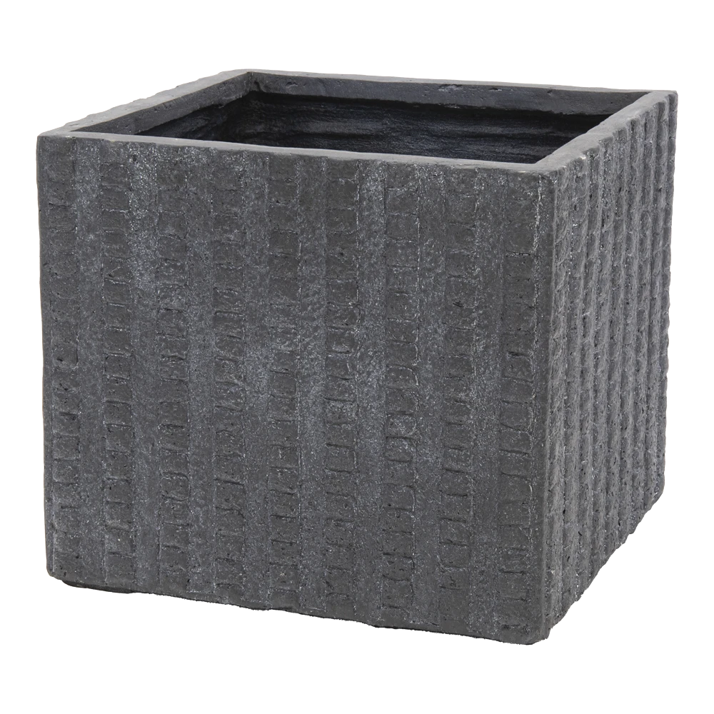 Plantenbak Arkansas Cubi - L27 X B27 X H28cm - Donkergrijs 3 Plantenbak Arkansas Cubi - L27 X B27 X H28cm - Donkergrijs