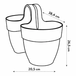 Elho Balkonbak Vibia Campana Twin 21cm - Antraciet -Tuinbenodigdheden balkonbak vibia campana twin 21cm antraciet balkonbak antraciet 6 1