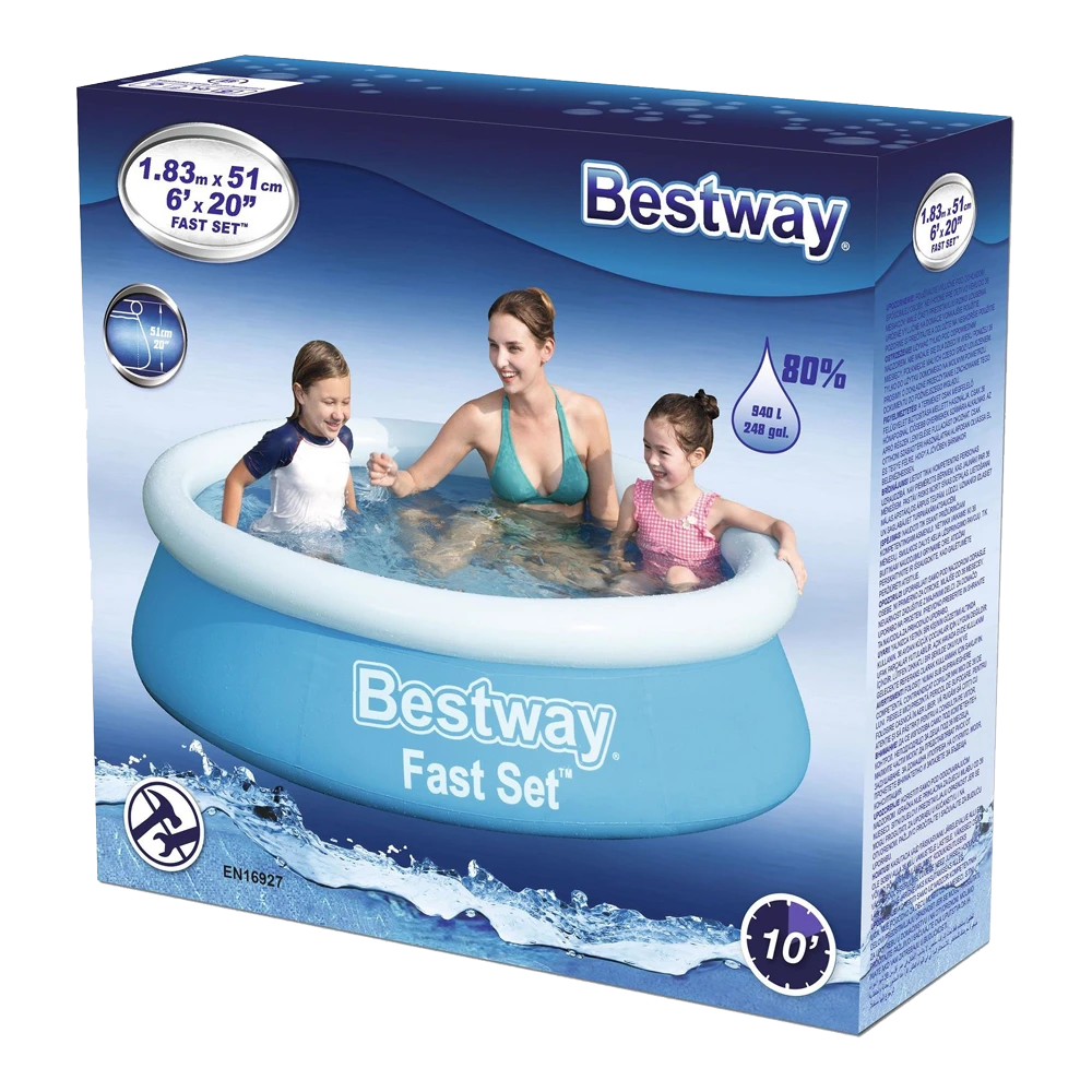 Bestway Opblaasbaar Zwembad - Fast Set - 183x51cm 7 Bestway Opblaasbaar Zwembad - Fast Set - 183x51cm - Afbeelding 5