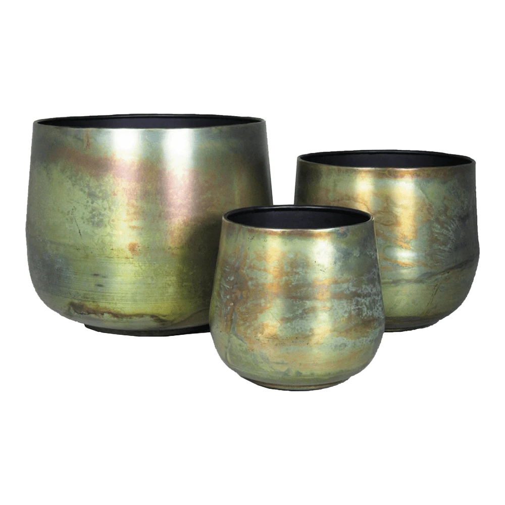 Bloempot Athene - D39 X H31cm - Groen Platina 4 Bloempot Athene - D39 X H31cm - Groen Platina - Afbeelding 2