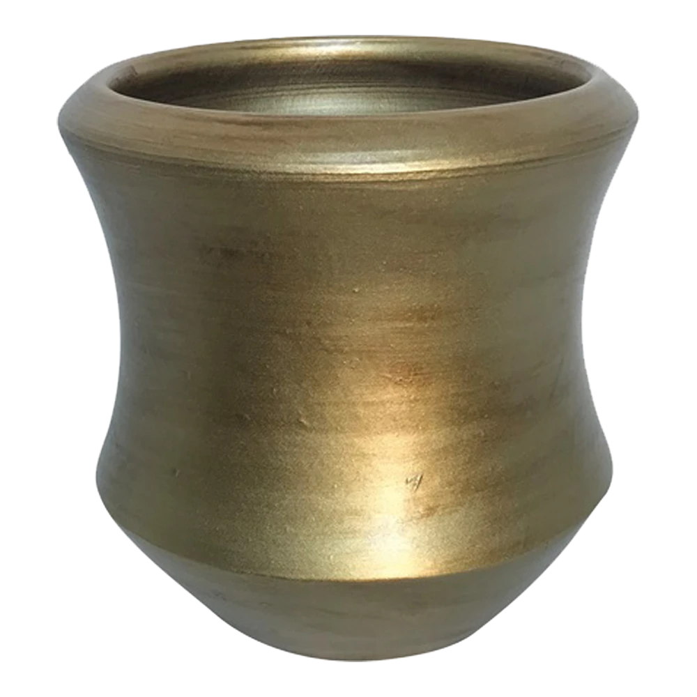 Bloempot Ballarat - D27 X H27cm - Mat Goud 3 Bloempot Ballarat - D27 X H27cm - Mat Goud