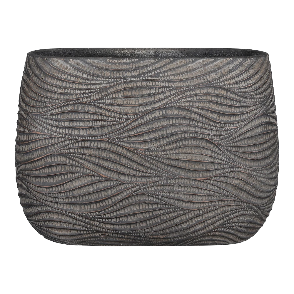 Bloempot Hendrick Ovaal - L42 X B20 X H30cm - Bruin