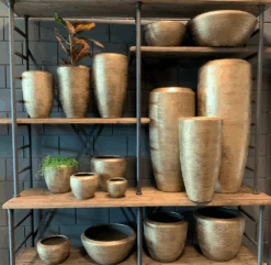 Bloempot Kos - D39 X H36cm - Goud 7 Bloempot Kos - D39 X H36cm - Goud -Tuinbenodigdheden bloempot kos serie goud bloempot 3 1 2