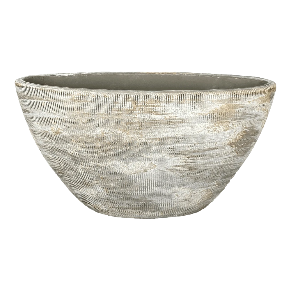 Bloempot Miami Ovaal - L41 X D19 X H22cm - Grijs 3 Bloempot Miami Ovaal - L41 X D19 X H22cm - Grijs