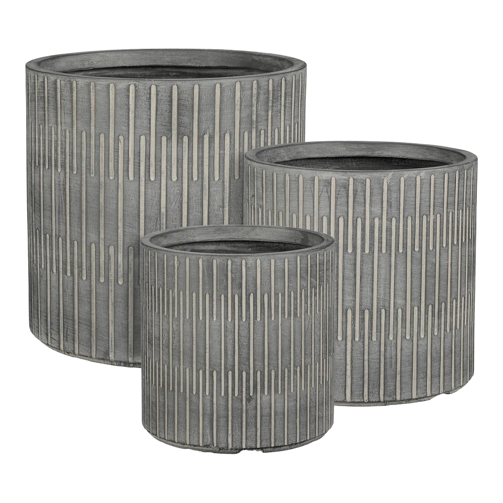 Bloempot Oslo - D31 X H30,5cm - Zwart-grijs 4 Bloempot Oslo - D31 X H30,5cm - Zwart-grijs - Afbeelding 2