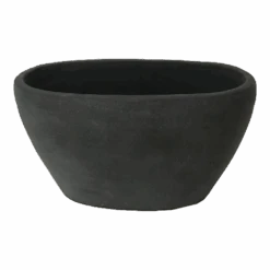 Bloempot Shanon Ovaal - L28 X B18 X H14cm - Mat Zwart