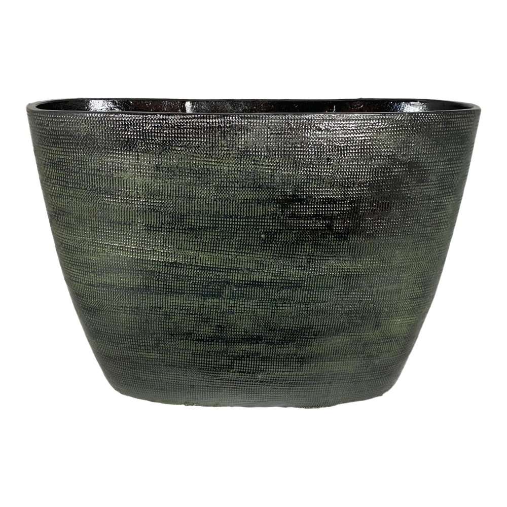 Bloempot Tokio Ovaal - L52 X B17 X H37cm - Groen 3 Bloempot Tokio Ovaal - L52 X B17 X H37cm - Groen