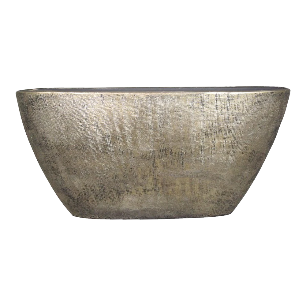 Bloempot Mira Ovaal - L73 X B17 X H36cm - Goud 3 Bloempot Mira Ovaal - L73 X B17 X H36cm - Goud