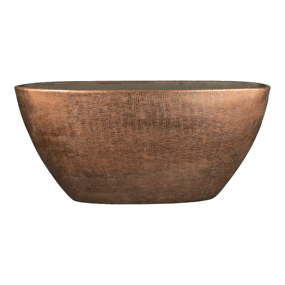 Bloempot Mira Ovaal - L73 X B17 X H36cm - Koper 3 Bloempot Mira Ovaal - L73 X B17 X H36cm - Koper