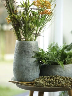 Plantenschaal Ryan - D28 X H13cm - Shiny Blue 7 Plantenschaal Ryan - D28 X H13cm - Shiny Blue -Tuinbenodigdheden bowl ryan shiny blue keramiek d28 h13 schaal 7 13