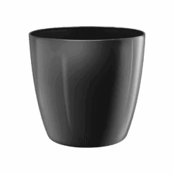 Bloempot Elho Brussels Diamond Rond 25cm - Metallic Zwart