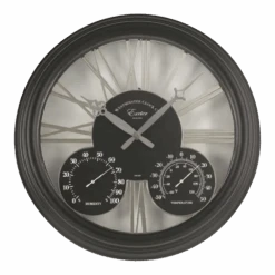 Buitenklok Exeter - 3in1 - 38cm - Zwart
