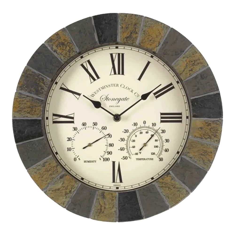 Buitenklok Stonegate - 3in1 - 35cm 3 Buitenklok Stonegate - 3in1 - 35cm
