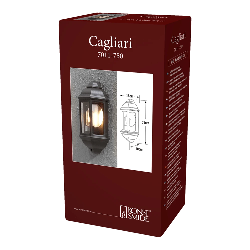 Konstsmide Cagliari 230V Wandlampr Flush 36cm, E27 Max 100W 5 Konstsmide Cagliari 230V Wandlampr Flush 36cm, E27 Max 100W - Afbeelding 3