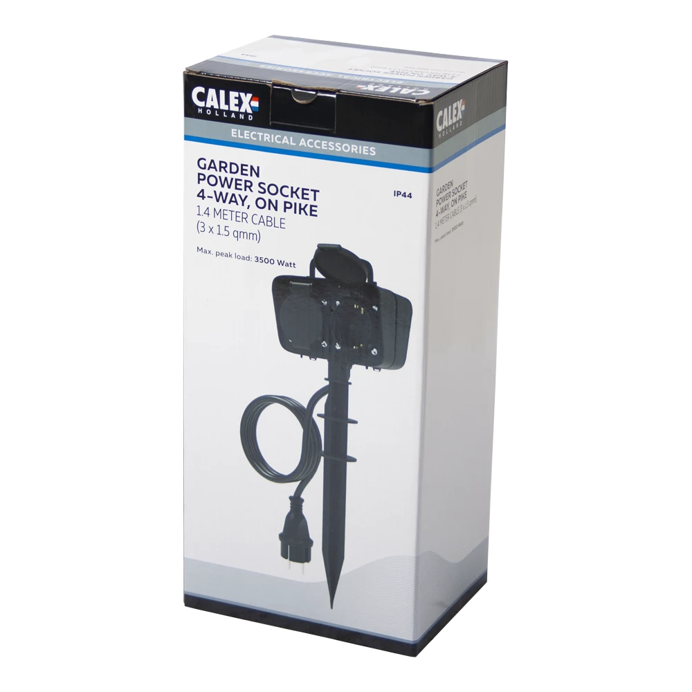 Calex Tuincontactdoos Voor Buiten - 4 Stopcontacten - IP44 4 Calex Tuincontactdoos Voor Buiten - 4 Stopcontacten - IP44 - Afbeelding 2