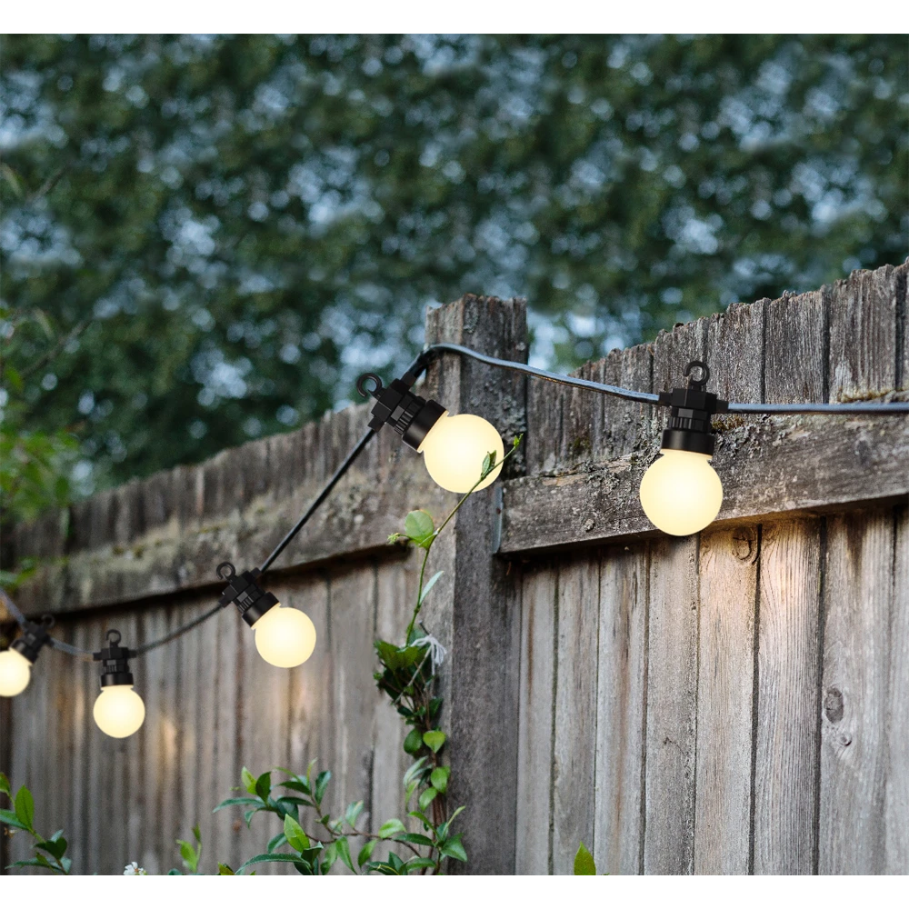 Lumineo Feestverlichting Lichtsnoer - Bolvorm- 950cm - 20 LEDS - Warm Wit 5 Lumineo Feestverlichting Lichtsnoer - Bolvorm- 950cm - 20 LEDS - Warm Wit - Afbeelding 3