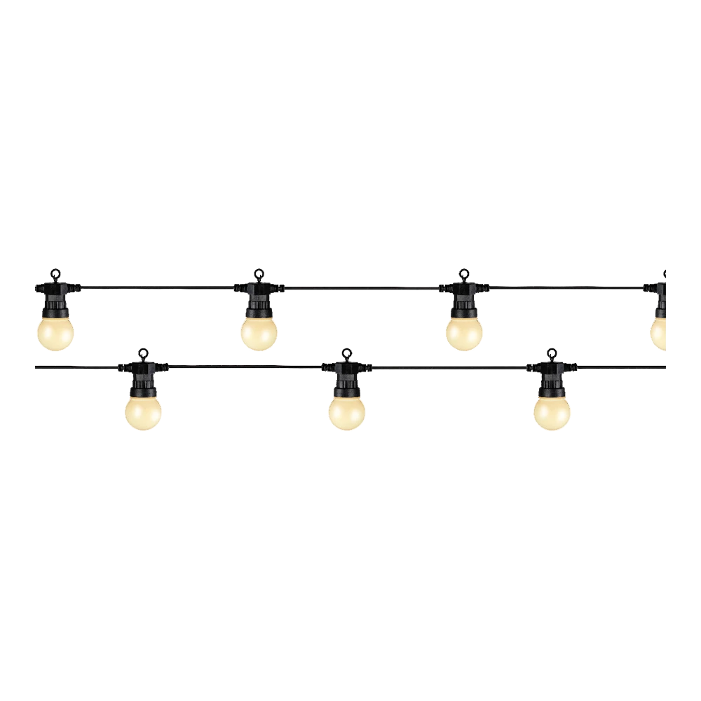 Lumineo Feestverlichting Lichtsnoer - Bolvorm- 950cm - 20 LEDS - Warm Wit 6 Lumineo Feestverlichting Lichtsnoer - Bolvorm- 950cm - 20 LEDS - Warm Wit - Afbeelding 4