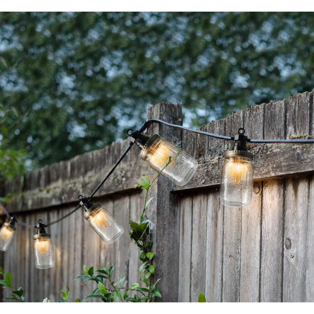 Lumineo Feestverlichting Lichtsnoer Weckpotjes - 950cm - 20 LEDS - Klassiek Warm 6 Lumineo Feestverlichting Lichtsnoer Weckpotjes - 950cm - 20 LEDS - Klassiek Warm - Afbeelding 4