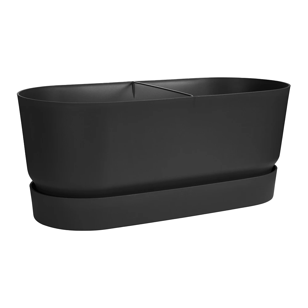 Bloembak Elho Greenville Terrace 60cm - Met Wielen - Living Black 4 Bloembak Elho Greenville Terrace 60cm - Met Wielen - Living Black - Afbeelding 2