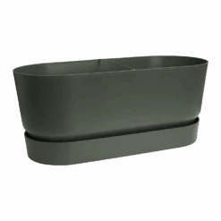 Bloembak Elho Greenville Terrace 80cm - Met Wielen - Bladgroen 10 Bloembak Elho Greenville Terrace 80cm - Met Wielen - Bladgroen -Tuinbenodigdheden greenville terrace trough 80cm wheels plantenbak bladgroen 3 10