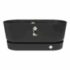 Bloembak Elho Greenville Terrace 80cm - Met Wielen - Living Black -Tuinbenodigdheden greenville terrace trough 80cm wheels plantenbak living black 1 9