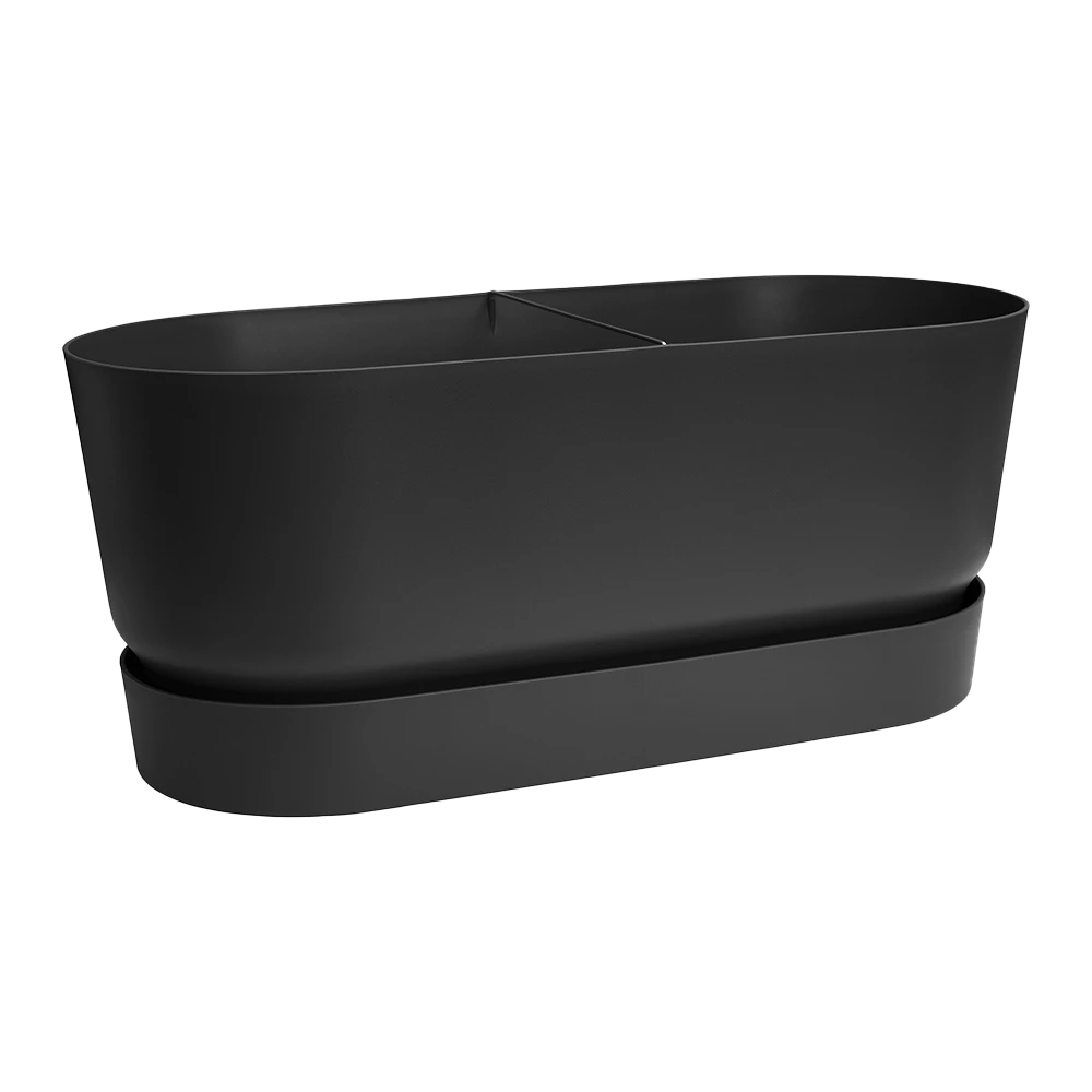 Bloembak Elho Greenville Terrace 80cm - Met Wielen - Living Black 5 Bloembak Elho Greenville Terrace 80cm - Met Wielen - Living Black - Afbeelding 3