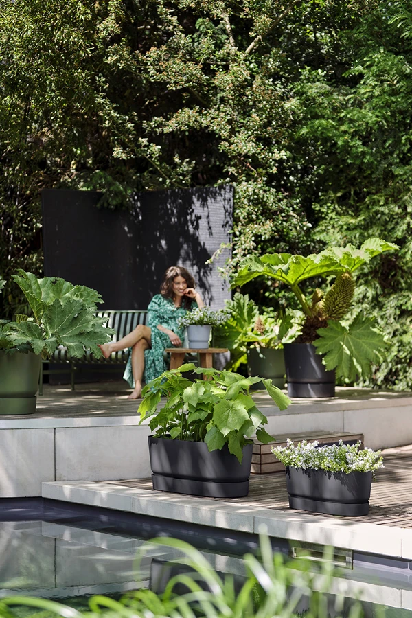 Bloembak Elho Greenville Terrace 80cm - Met Wielen - Living Black 8 Bloembak Elho Greenville Terrace 80cm - Met Wielen - Living Black - Afbeelding 6