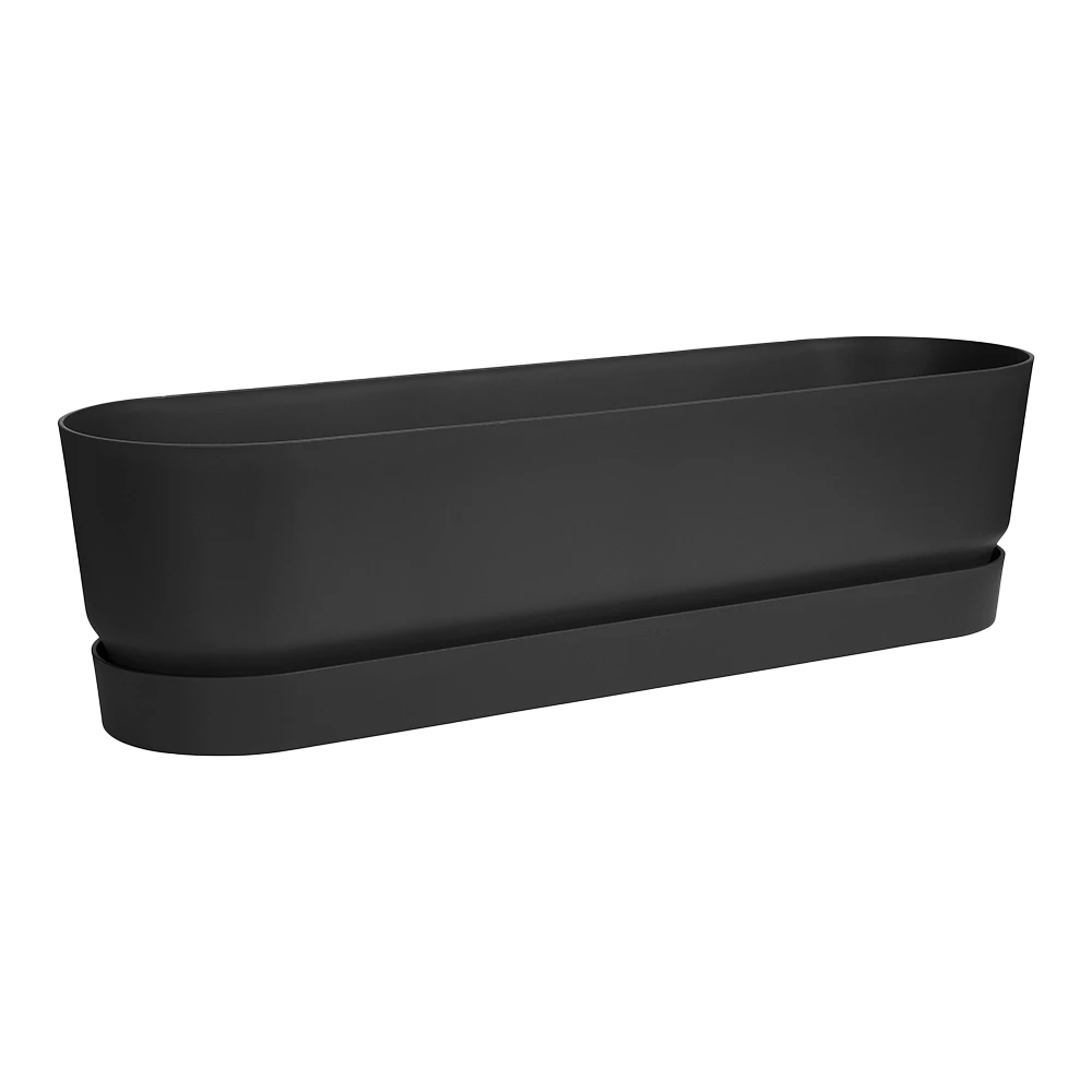 Bloembak Elho Greenville Terrace Long 70cm - Met Wielen - Living Black 4 Bloembak Elho Greenville Terrace Long 70cm - Met Wielen - Living Black - Afbeelding 2