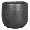 Muur Bloempot Mira - D18 X H16cm - Antraciet -Tuinbenodigdheden muurpot mira d18 h16cm industrieel zwart muurpot antraciet 1