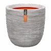 Capi Bloempot Bol Nature Rib NL - D55 X H53cm - Ivoor -Tuinbenodigdheden pot bol rib nl 54x52 ivoor bloempot 1 5