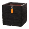 Capi Plantenbak Vierkant Nature Rib NL - L30 X B30 X H30cm - Zwart -Tuinbenodigdheden pot vierkant rib nl 30x30x30 zwart plantenbak 1 5