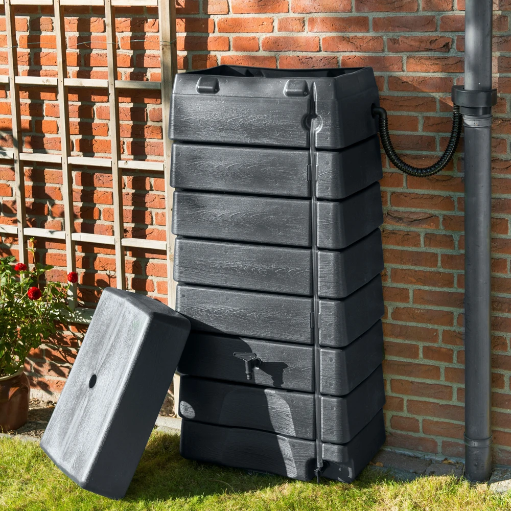 Regentank 276L Kunststof - Antraciet - H135x60x40cm - Nature 6 Regentank 276L Kunststof - Antraciet - H135x60x40cm - Nature - Afbeelding 4
