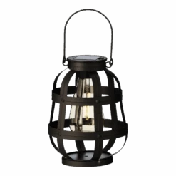 Lumineo Solar Set Met Tuinlamp En Lantaarn - LED - D14 X H80cm - Zwart - 3st. -Tuinbenodigdheden solar set met tuinlamp en lantaarn led d14 x h80cm zwart 3st solar 5 3