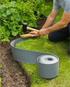 Tuinborderrand PE Grijs 3mm - 10x0,15m - Nature -Tuinbenodigdheden tuinborderrand pe grijs 3mm 10x0 15m nature 3