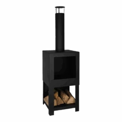 Tuinhaard Met Houtopslag - Fancy Flames -Tuinbenodigdheden tuinhaard met houtopslag fancy flames 3