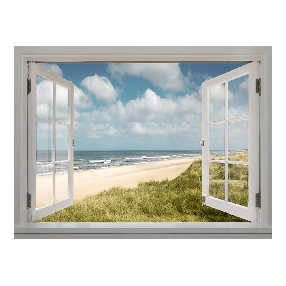 Tuinposter Strand Kozijn - L - 120x90cm 3 Tuinposter Strand Kozijn - L - 120x90cm