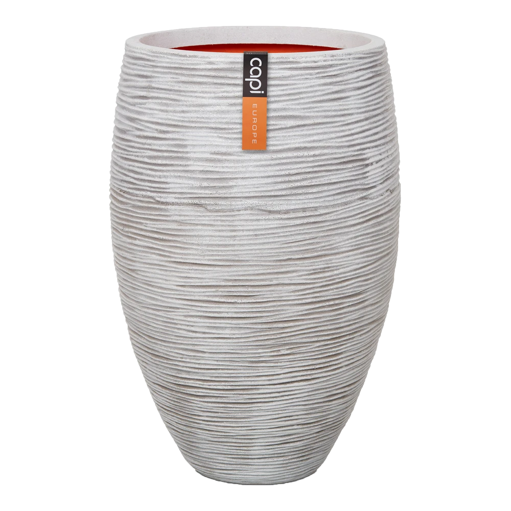 Capi Bloempot Hoog Nature Elegant Deluxe Rib NL - D56 X H84cm - Ivoor 3 Capi Bloempot Hoog Nature Elegant Deluxe Rib NL - D56 X H84cm - Ivoor
