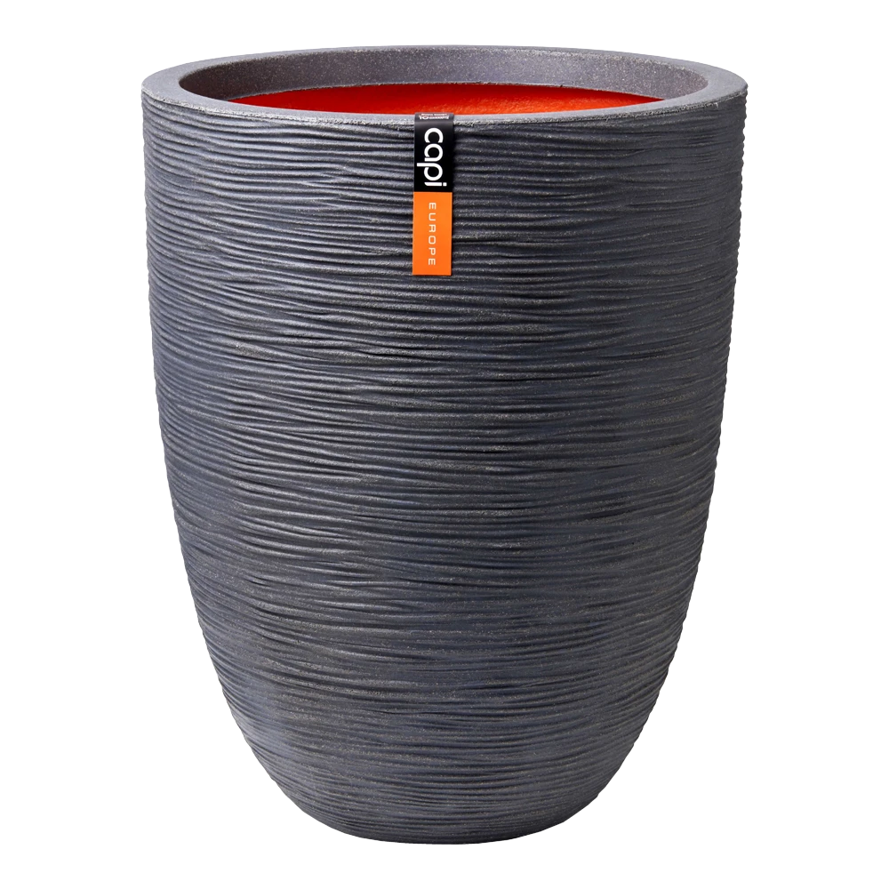 Capi Bloempot Nature Elegant Rib NL - D34 X H46cm - Donkergrijs 3 Capi Bloempot Nature Elegant Rib NL - D34 X H46cm - Donkergrijs
