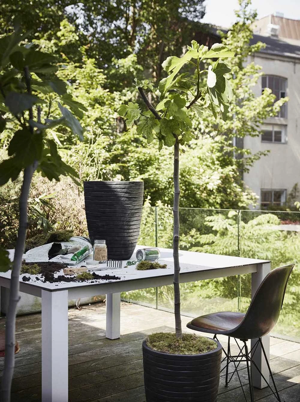 Capi Bloempot Nature Elegant Row NL - D34 X H47cm - Zwart 5 Capi Bloempot Nature Elegant Row NL - D34 X H47cm - Zwart - Afbeelding 3