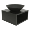 Vuurschaal Rond Met Houtopslag - D60cm - Zwart -Tuinbenodigdheden vuurschaal rond met houtopslag d60cm zwart 1