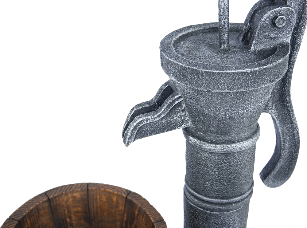 Waterornament Pomp Met Vaten - 74cm Hoog - Polystone 4 Waterornament Pomp Met Vaten - 74cm Hoog - Polystone - Afbeelding 2