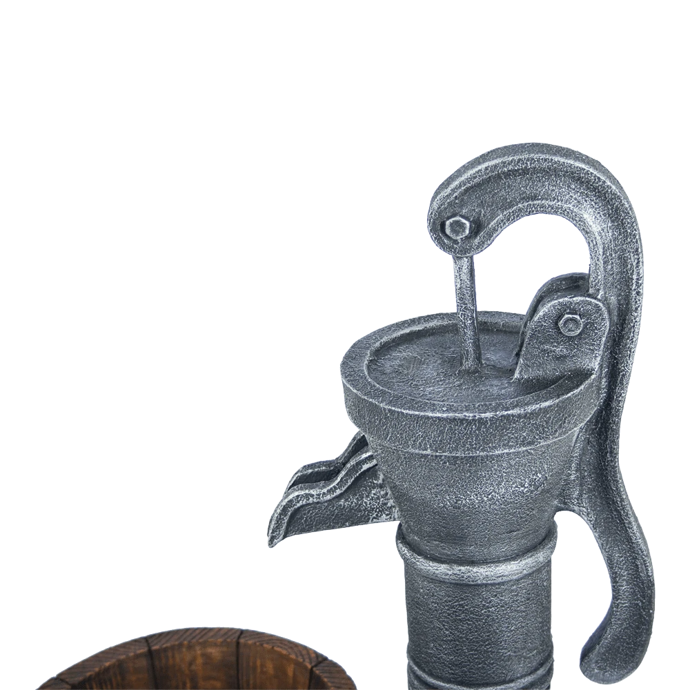 Waterornament Pomp Met Vaten - 74cm Hoog - Polystone 6 Waterornament Pomp Met Vaten - 74cm Hoog - Polystone - Afbeelding 4